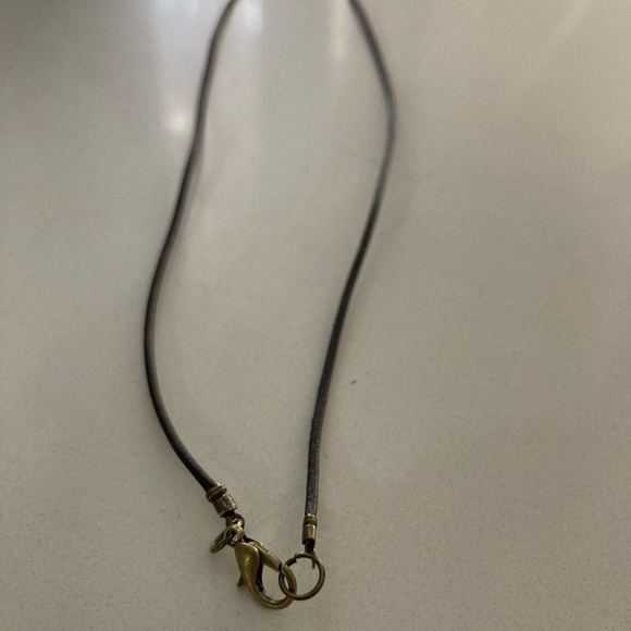 Brown leather cord with unique Custom pendant - Picture 2 of 2